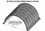 30'Wx35'Lx15'H quonset shelter shed